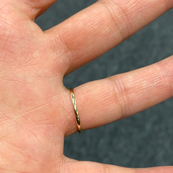 New 14K Yellow Gold CZ Unique promise Ring Band - Picture 5 of 10